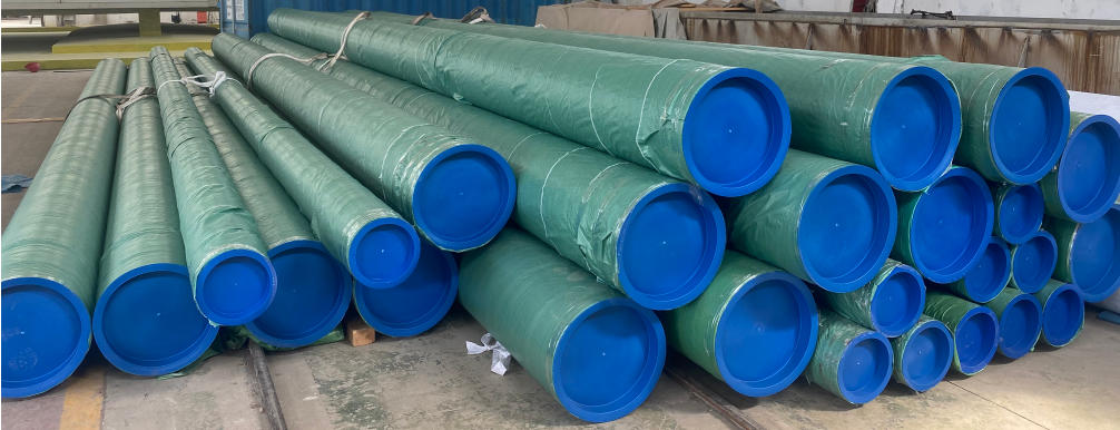 tubos de acero inoxidable con tapones de plástico 